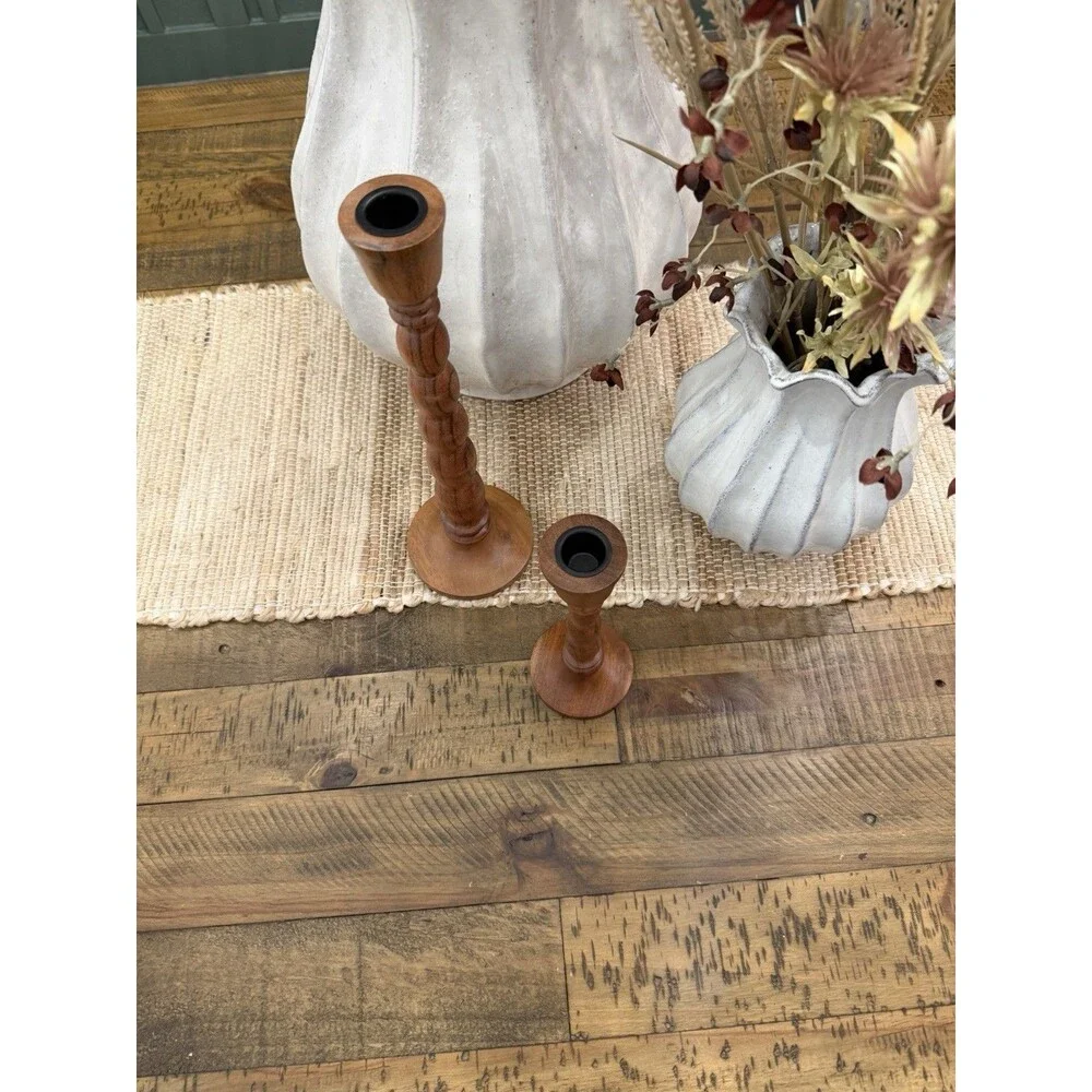 Hearth & Hand with Magnolia 2pk Wood Candlestick Set